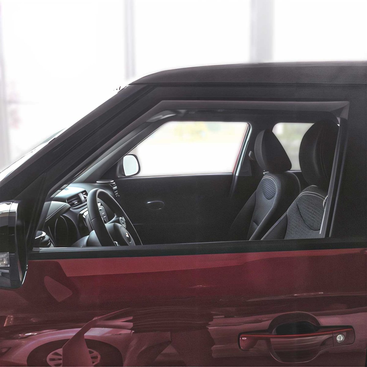 Kia Soul Wind Deflector - Omac - Acrylic 2 Pcs - Black Smoke - 2014-2019